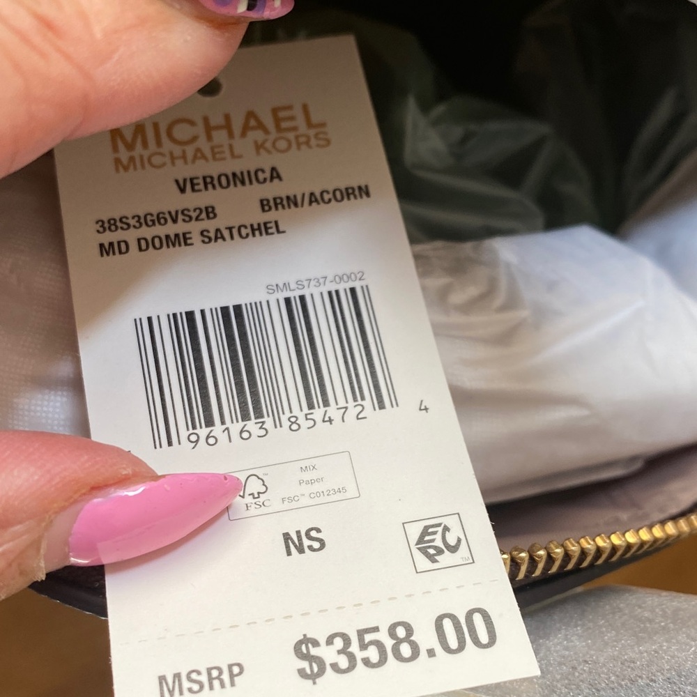 Michael Kors Dark Brown Signature Satchel - Picture 5 of 5